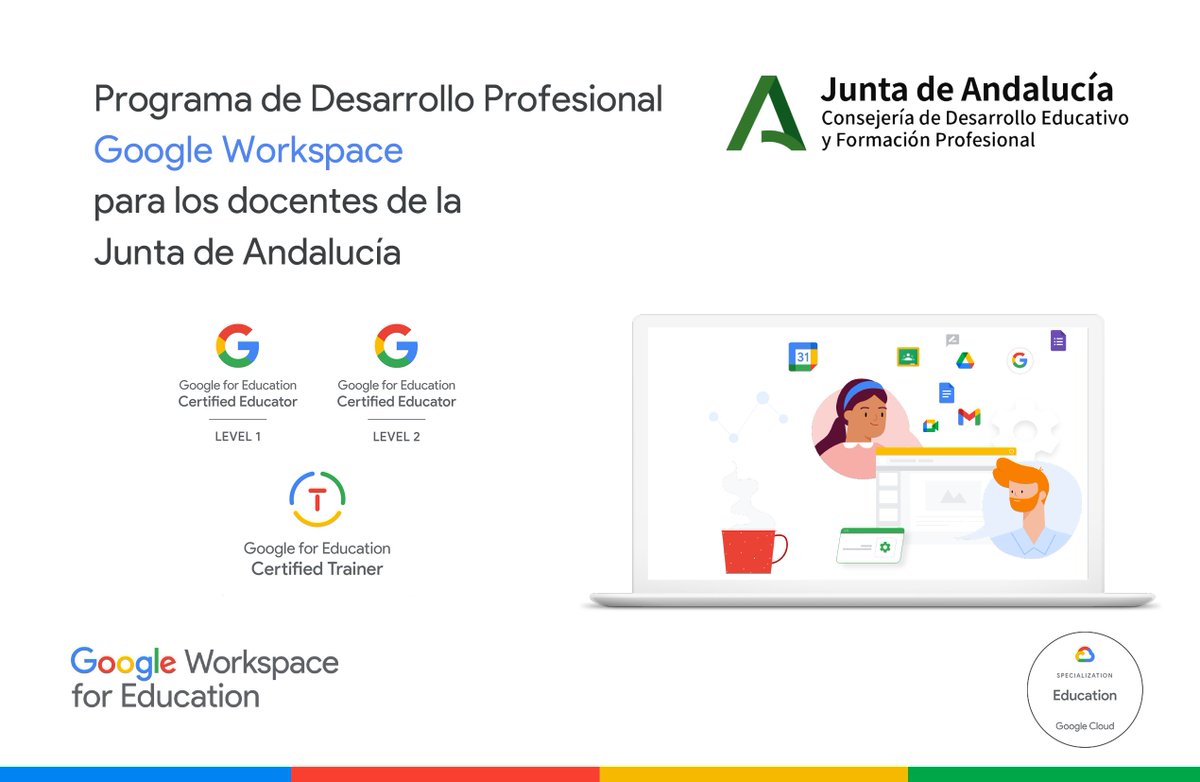 📢 Abierto el plazo de solicitudes para la 2ª convocatoria del curso Google For Education Certified Educator Level 1.

🗓️ Inscríbete del 6 al 13 de febrero.    
👉 lajunta.es/4mkhw  

#Formación #GoogleWorkspace