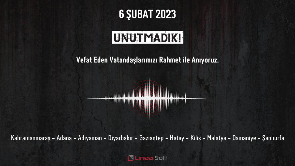 Unutmadık, unutmayacağız. Vefat eden vatandaşlarımızı rahmet ile anıyoruz.

#6şubatdepremi #6şubat2023