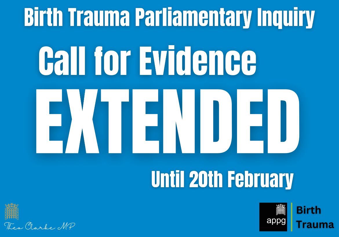 Thankyou to everyone who has already submitted written evidence to our Parliamentary inquiry on birth trauma. Due to the high volume of submissions and also requests for extra time to submit even more stories, today I am extending our call for evidence by an additional fortnight.