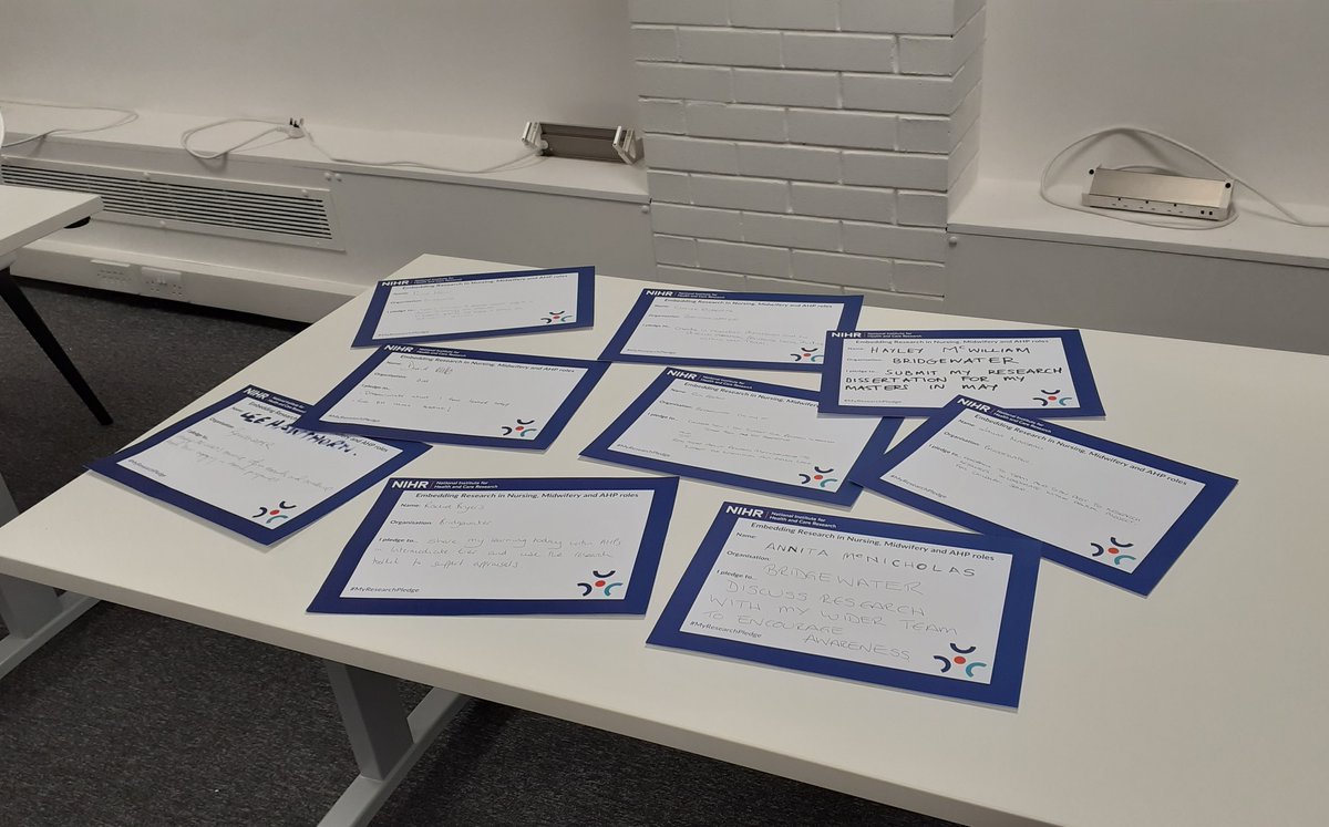 Some of the fantastic research pledges made at our Trust's first research festival 💙

Thank you to everyone who attended and made the event so successful 👏

#MyResearchPledge 
#YourPathInResearch
@WeAreBCHFT