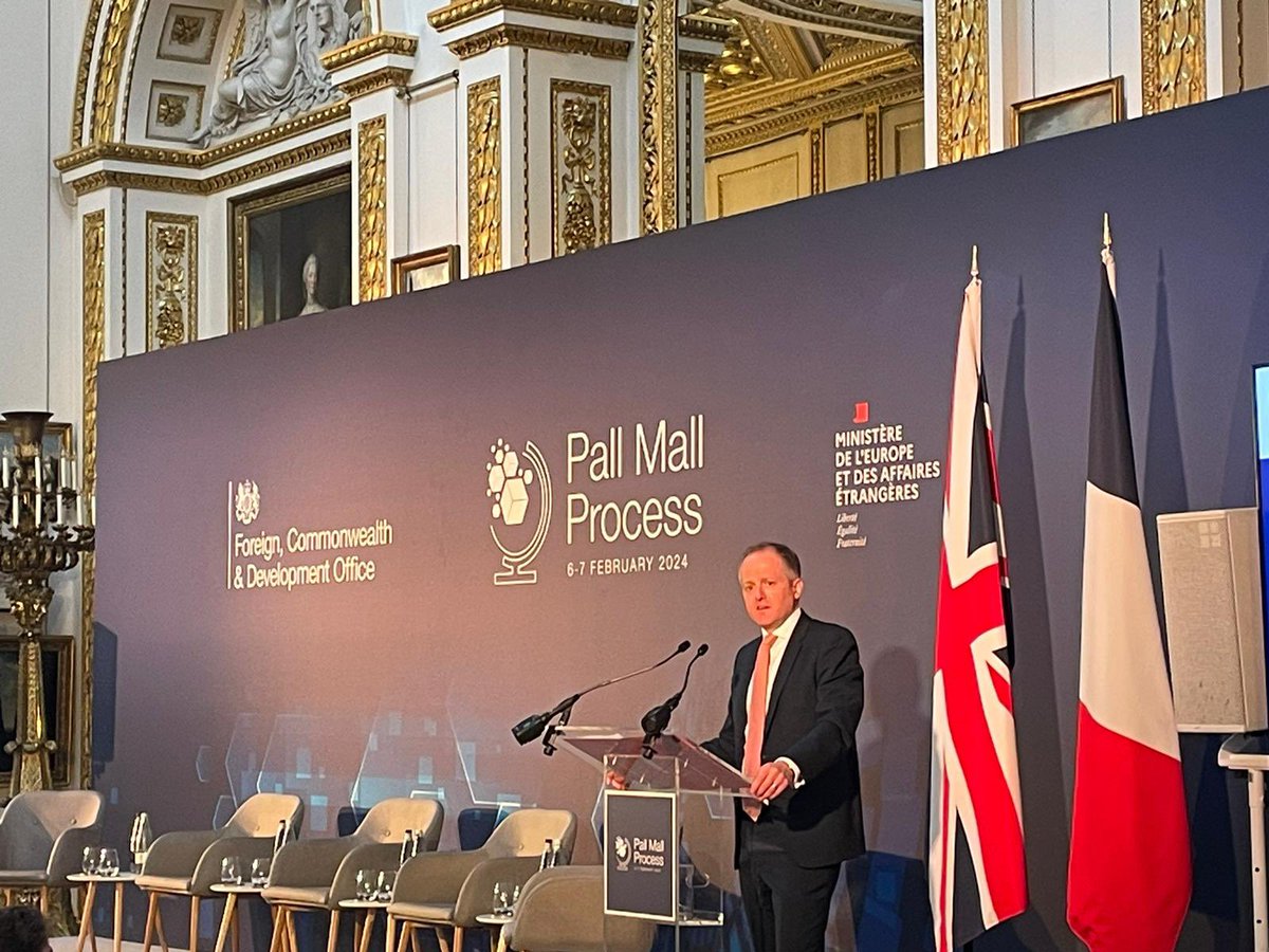 Delighted to launch the Pall Mall Process in London this morning - a joint UK-France multi-stakeholder initiative to tackle the proliferation and misuse of commercial cyber intrusion tools. #PallMallProcess <a href="/LondonCyber/">LondonCyber</a>