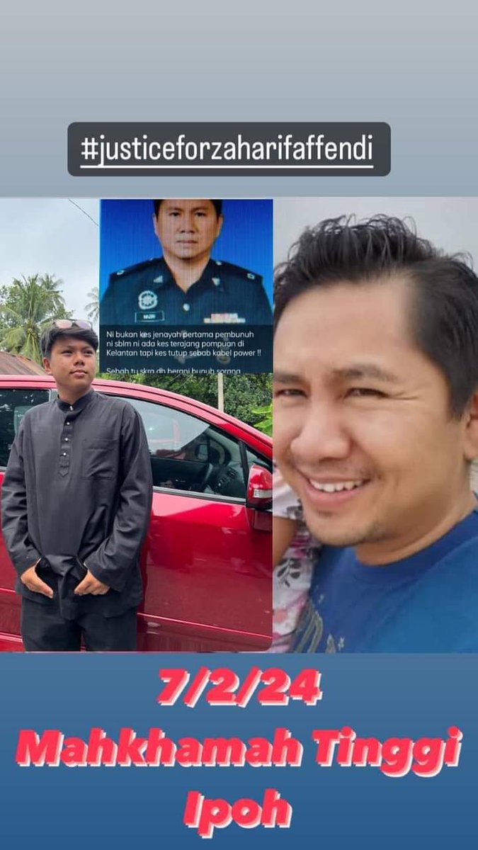 Jangan dilupakan Kome esok tarikh nya.. Semoga diberi keadilan buat arwah Zaharif Affendi 🤲