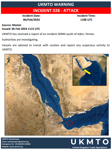 UKMTO WARNING - INCIDENT 028 