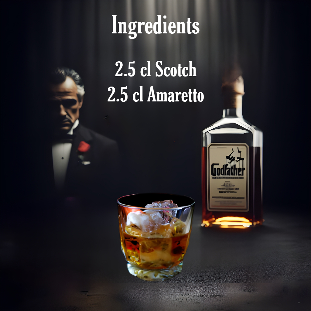 ShakenTales's tweet photo. The precise genesis of the Godfather cocktail remains somewhat obscure, it is commonly believed to have surfaced during the 1970s, aligning with the rise in popularity of the "Godfather" films. Its straightforward recipe and refined flavor swiftly propelled it into popularity. https://t.co/Fym4YAdOaT