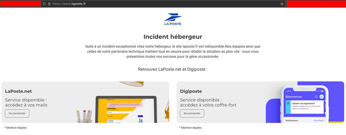 _SaxX_'s tweet photo. Le groupe de pirates Turk Hack Team 🇹🇷, qui a fait son apparition en février 2023, a annoncé mené une cyberattaque de type #ddos contre La Poste en France 🇫🇷
Sur le site officiel de https://t.co/JUS7akK9eu, un message indique un incident au niveau de l'hébergeur. Le site est indisponible depuis quelques heures.
Le même groupe hacktiviste annonce aussi que les automates/les bornes sont aussi inaccessibles. (information non vérifiée)
Question : J'ai raté un évènement dans l'actualité française qui fait qu'il y a ce regain de cyberattaques en tout genre ?🤔
Quoi qu'il en soit, restez vigilants au regard du nombre croissants d'attaques informatiques que l'on observe !
#opfrance
Cybèrement vôtre,
SaxX