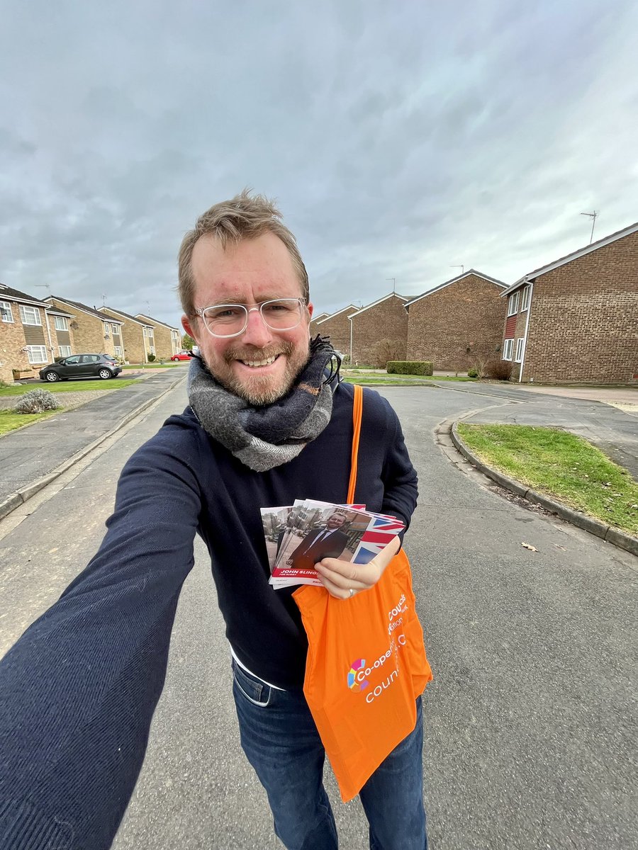 JohnSlinger's tweet photo. As a proud @CoopParty member I’m glad to be putting the @CoopInnovation tote bag up good use delivering my leaflet and talking to residents about my campaign seeking their support to be elected Rugby’s next @UKLabour MP! https://t.co/pcWQIJEpza