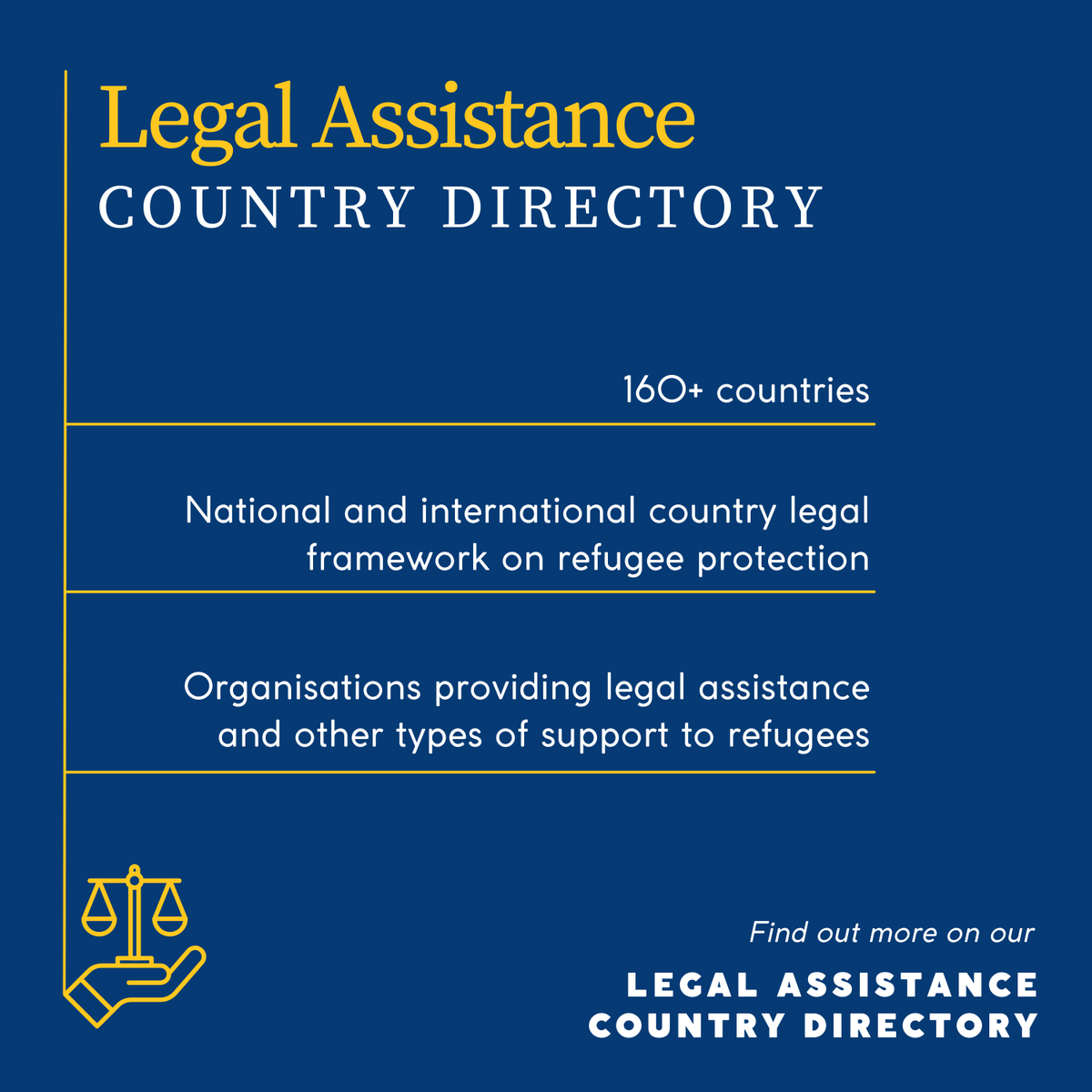 RightsInExile's tweet photo. 🌍🔍Are you a refugee looking for #legalassistance? Or a lawyer researching legal frameworks on #refugeeprotection?

Our directory of country pages is dedicated to improving access to legal information and assistance worldwide. https://t.co/4oXqwXXQzD