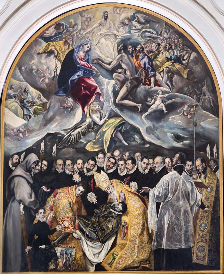 eneribin's tweet photo. "El Entierro del Conde Orgaz" 

- Autor: El Greco
- Estilo: Renacimiento
- Características:
  +Colores intensos y expresivos.
  +Captación psicológica de los personajes.
  +Composición en friso.
- Otras obras, "El expolio" y "El caballero de la mano en el pecho"
@rluqtor049 https://t.co/DsmKJVTT0d
