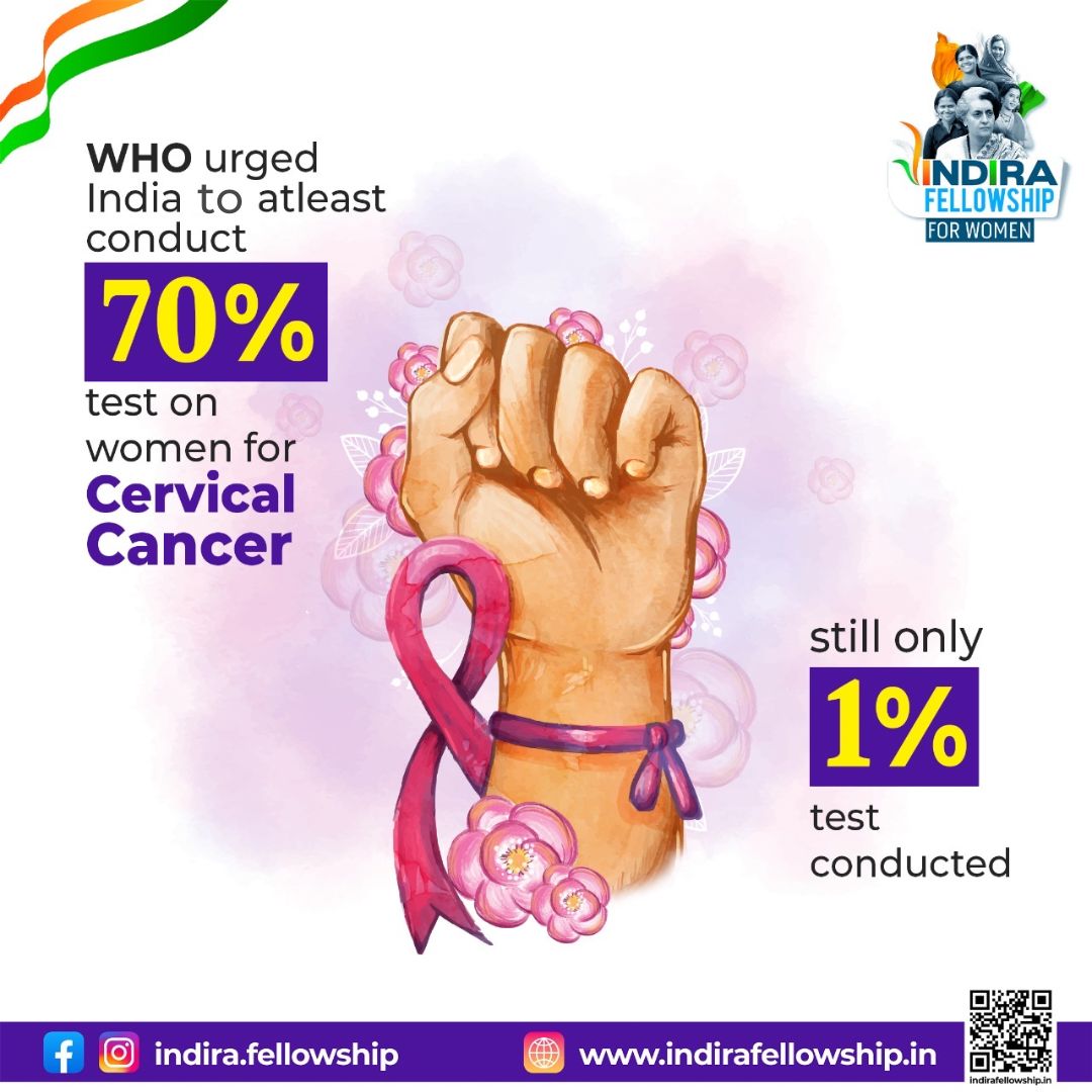 Indian Government should take important steps for this alarming situation as current estimates indicate that every year '123907' women are diagnosed with cervical cancer and '77348' die from the disease. 

#cervicalcancer #cervicalcancerawareness
#IndiraFellowship