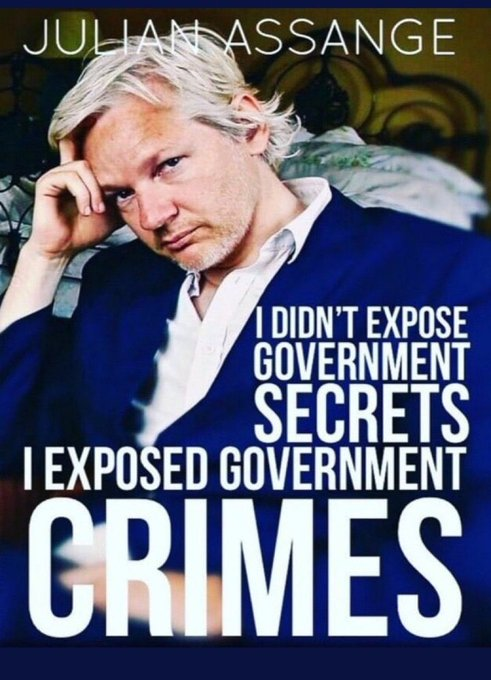 Michell45064244's tweet photo. I didn't expose Government Secrets, I exposed Government Crimes.
#JulianAssange #FreeAssangeNOW #NoExtradition https://t.co/Pd8lBVivfi