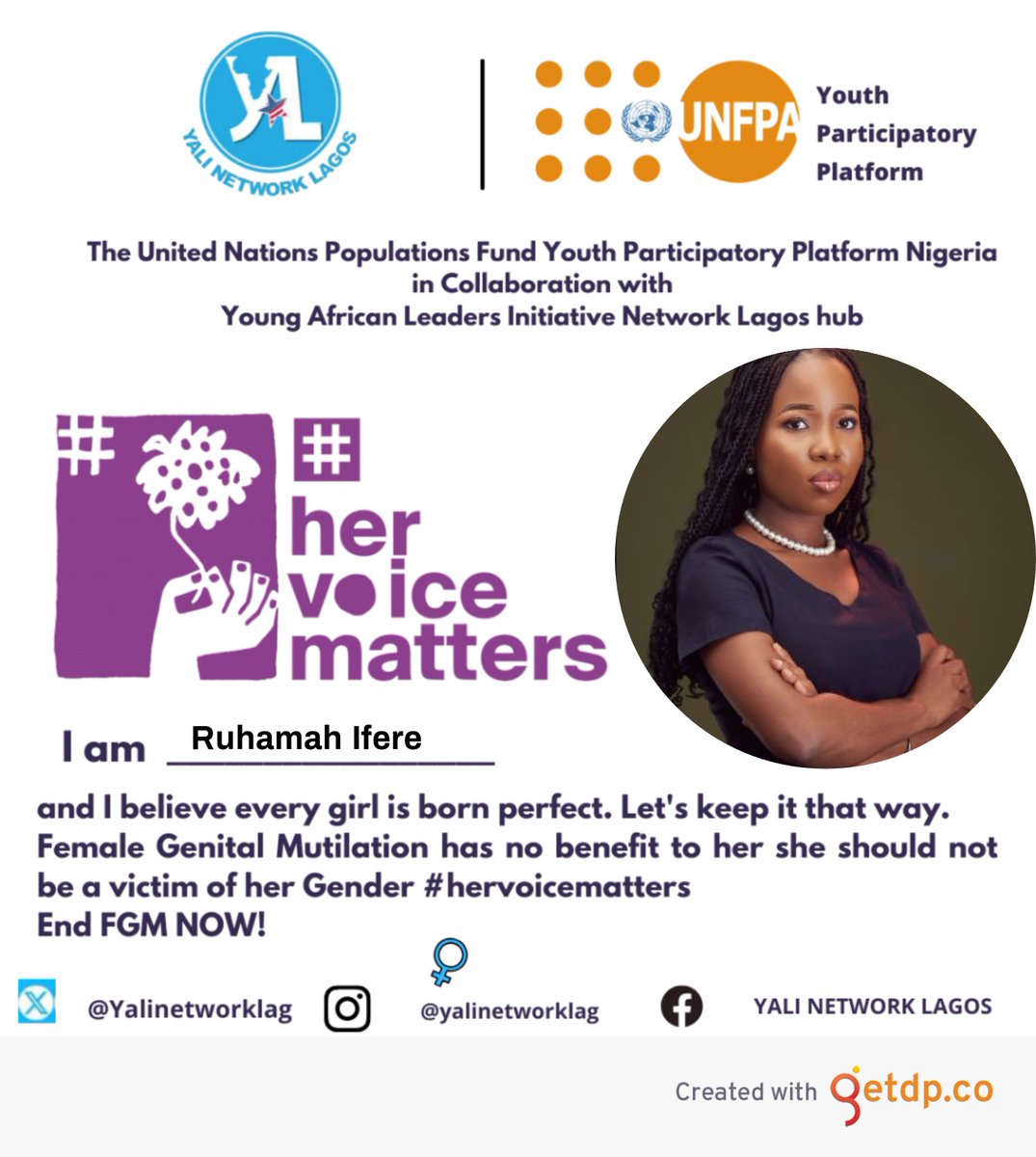 The rights of the women and girls must always be protected.
#hervoicematters
#yalinetworklagos
#unfpayppNG.