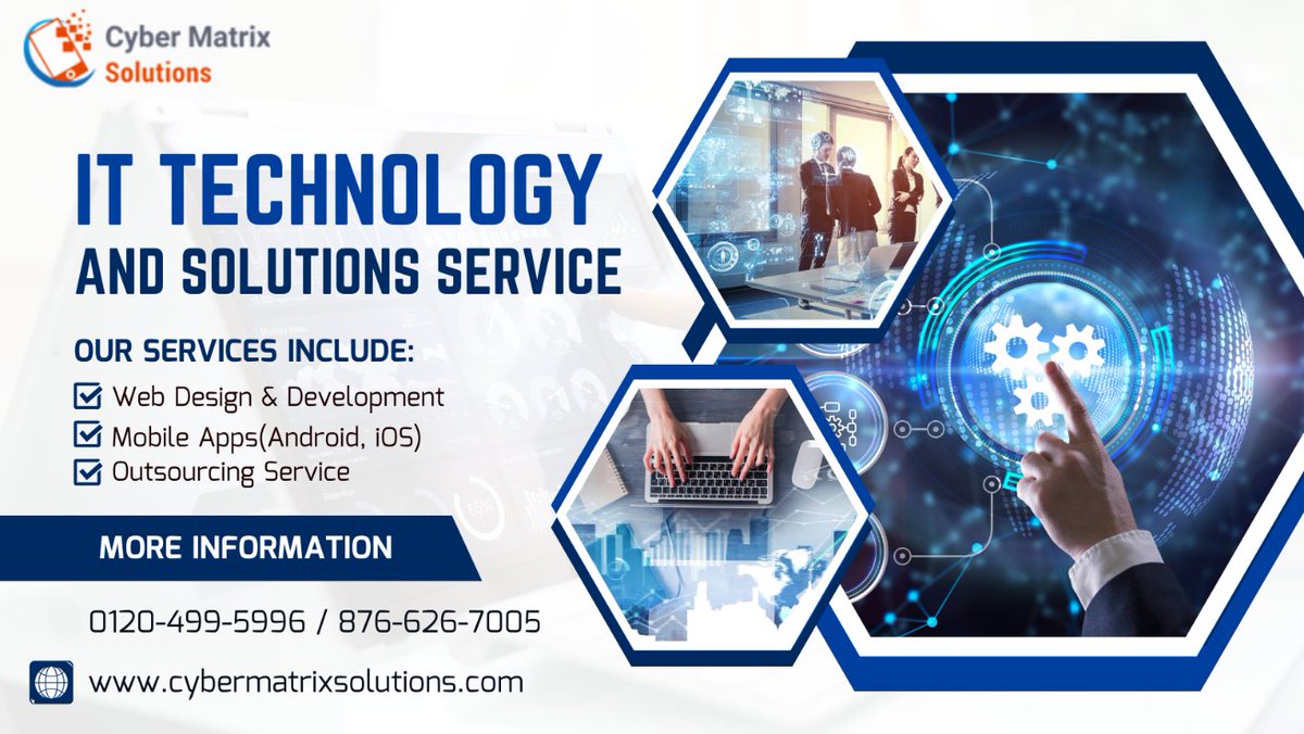 CyberMatrixSol1's tweet photo. 🚀 Enhance Your Digital Presence with Cyber Matrix  Our Cutting-Edge IT Services! 🌐✨
🌐 Ready to Transform Your Digital Landscape? Let’s Connect! : 🚀 01204995996 / 8766267005  
#InnovateWithUs #DigitalTransformation #ITServices #WebDesign #MobileApps #OutsourcingExcellence https://t.co/J4E2uAmTkO