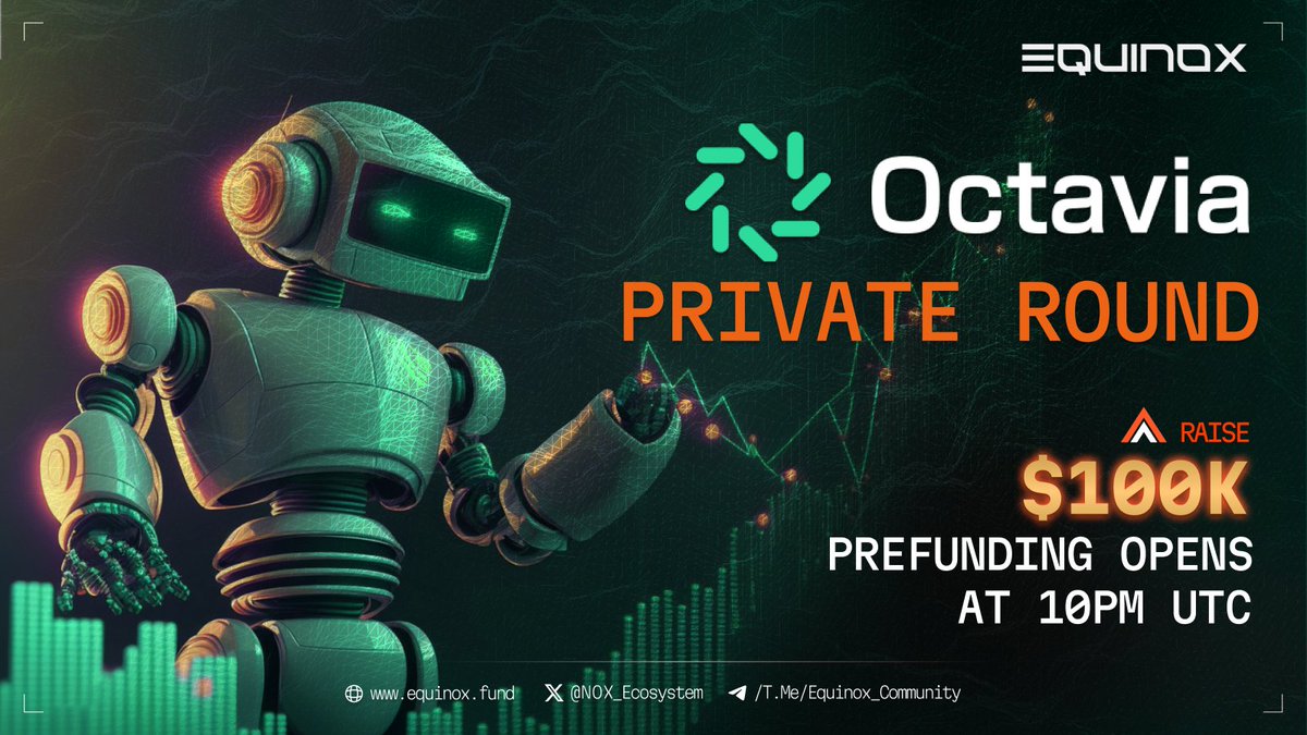 It's time for Octavia's Private Round at Noxstarter🚀

🕙 Prefunding Opens: Get Ready! Prefunding for the Octavia's Private Round starts tonight, Tuesday Feb 6 at 10 PM UTC. Don't miss out!

🌌 Early Participation = Bigger Opportunities: Join early and maximize your chances to