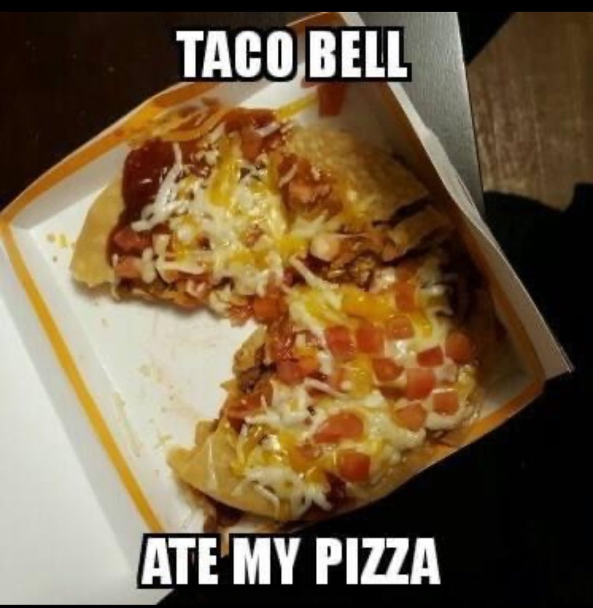 Chaosmule's tweet photo. @tacokingX @NoContextBrits Once they took the first bite https://t.co/FwLsHWWPje