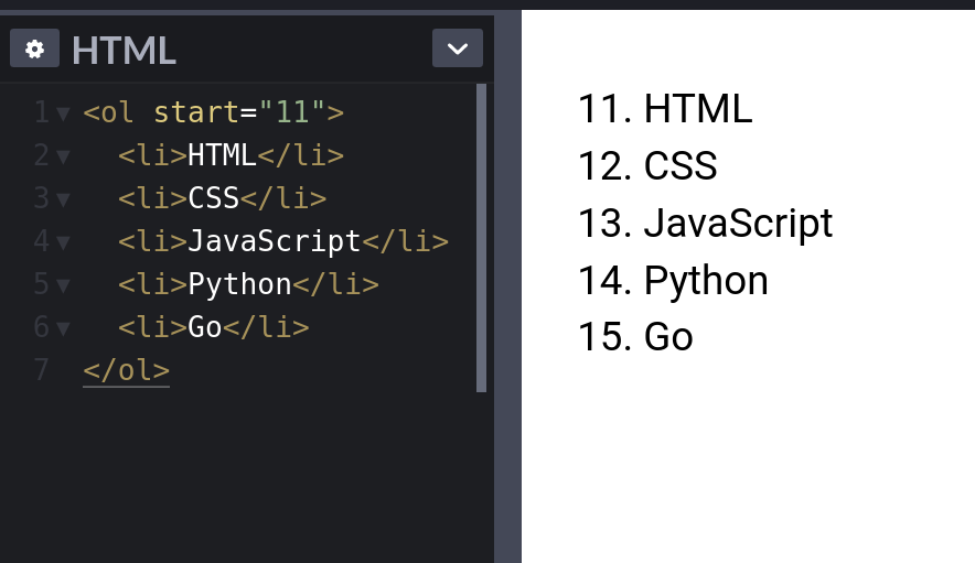 denicmarko's tweet photo. HTML tip:

Use the `start` attribute to change the starting point for your ordered lists. https://t.co/1QmYqe7rAn