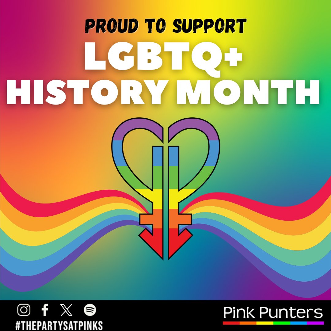 Pink Punters is proud to support this and every year's LGBTQ+ History Month !❤😍

#LGBTHM24 #LGBTHistoryMonth #pinkpunters