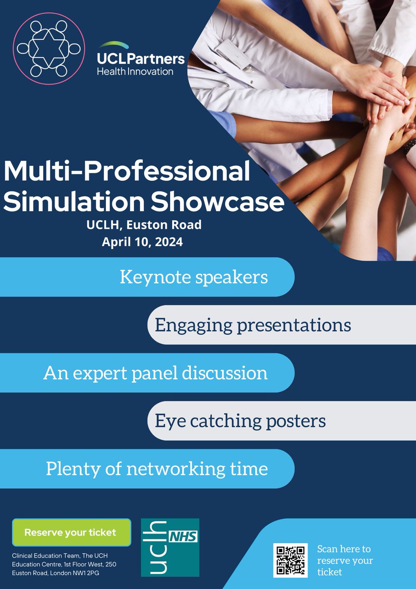 Another day, another chance to reserve your ticket for the LSN Multi-Professional Showcase hosted by UCLH on April 10th at UCLH, Euston Road! 

medtribe.com/courses/london…

<a href="/uclh/">UCLH</a> <a href="/JemLaura/">Jemma-Laura Joseph</a> <a href="/UCLPartners/">UCLPartners</a>