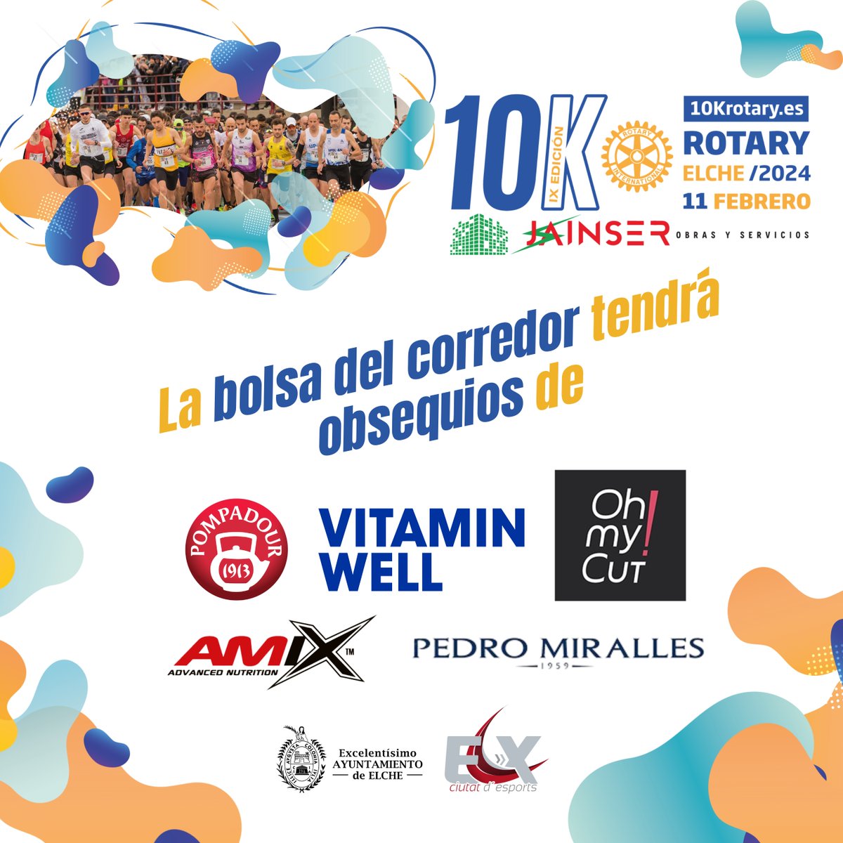 Este año la bolsa del corredor 🛍️ tendrá obsequios de 
<a href="/AmixOfficial_/">AMIX Nutrition Official</a> #Pompadour #VitaminWell
<a href="/pmcalzado/">Pedro Miralles</a> y #OhMyCut ¡Gracias por vuestra colaboración! 👏❤️ Podréis recoger la bolsa tras finalizar la carrera 👍
Inscripciones👉inscripciones.chiplevante.com/es/evento/2024…
<a href="/ajuntamentelx/">Ayuntamiento de Elche - Ajuntament d'Elx</a> <a href="/deportes_elche/">Elx Ciutat d'Esports</a>