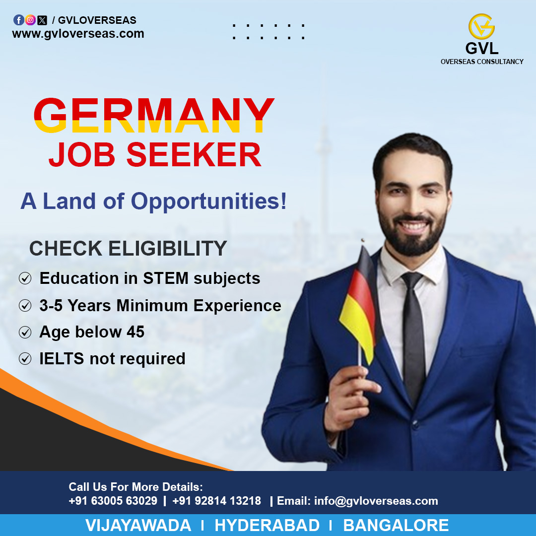 Germany job seeker
#germany #jobsingermany #opportunitiesingermany #stemprojects #ıelts #gvl #gvloverseas #gvloverseasservices #gvloverseasjobs