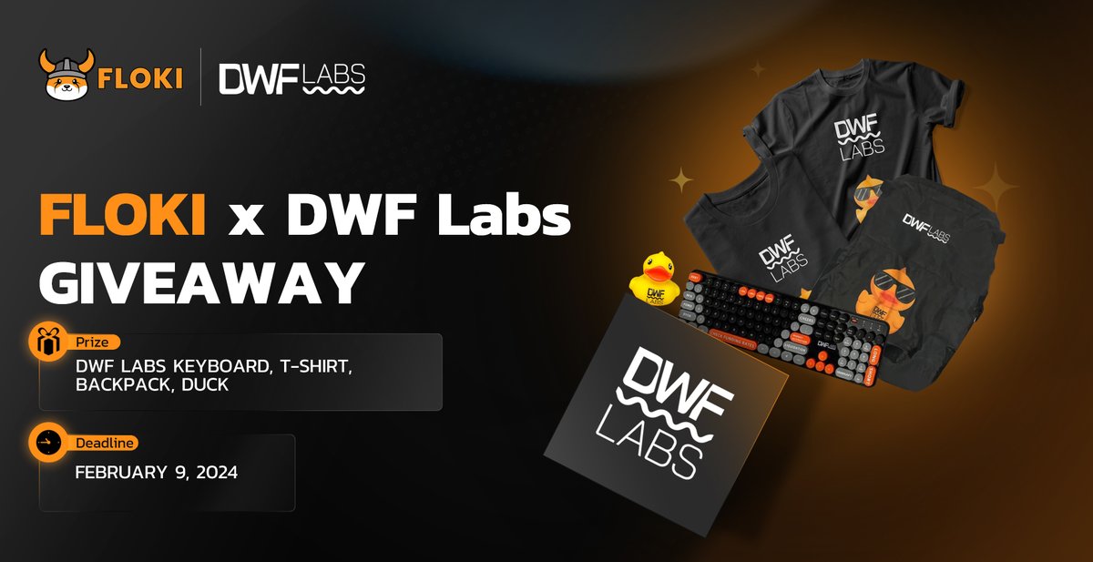 FLOKI X DWF LABS GIVEAWAY

We're excited to celebrate our ongoing partnership with DWF Labs, a global digital asset market maker and multi-stage Web3 investment firm, alongside our community!

DWF Labs generously offers an exclusive prize to one lucky winner. 🎁

Rules:
- Like &amp;
