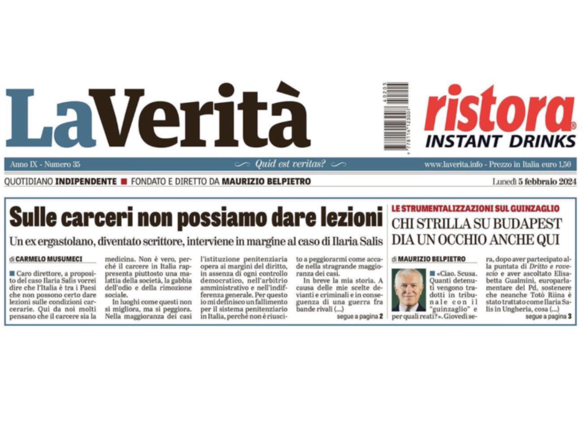 mgdj56's tweet photo. #TroppaPubblicità ad un caso che non merita.I detenuti italiani sono trattati anche peggio.
La #Salis poteva rimanere a casa sua, dove aveva già fatto parlare di se per aggressione a pubblico ufficiale.
Proprio una #TestaCalda e per di più anche maestra.
https://t.co/oQgGw981Pi https://t.co/gpnK3m2OKh