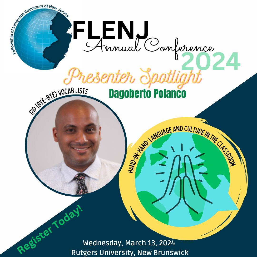 FLENJ (@flenj) on Twitter photo Don't miss Dagoberto Polanco, joining us from Wayside Publishing, as he shows us engaging and effective strategies to teach vocabulary! We're excited to welcome you back to #FLENJAC24!🙌 <a href="/WaysidePublish/">Wayside Publishing</a> Don't miss Dagoberto Polanco, joining us from Wayside Publishing, as he shows us engaging and effective strategies to teach vocabulary! We're excited to welcome you back to #FLENJAC24!🙌 <a href="/WaysidePublish/">Wayside Publishing</a>