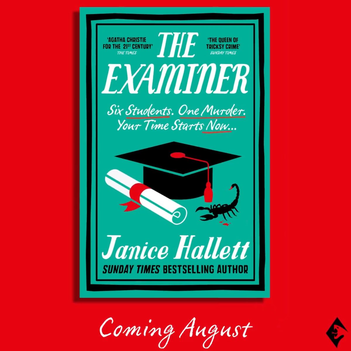 ICYMI, this morning we announced THE EXAMINER, the brilliant new mystery coming soon from bestselling author @JaniceHallett. Pre-order the Signed Edition here: bit.ly/42oWq7z 🩸