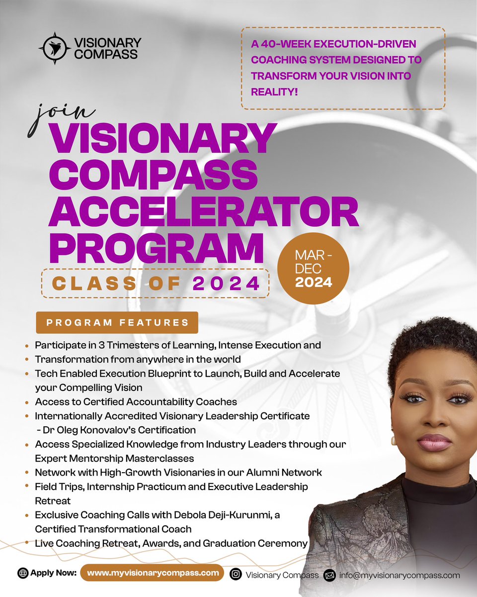 VCAP_by_DDK's tweet image. The Visionary Compass Accelerator Program (VCAP) is your exclusive 40-week roadmap to elevate your vision, amplify your impact, and accelerate your success

Go to myvisionarycompass.com to find out more about the program.

#VCAP #VisionaryCompass #VCAP2024 #Visionaries #Visions