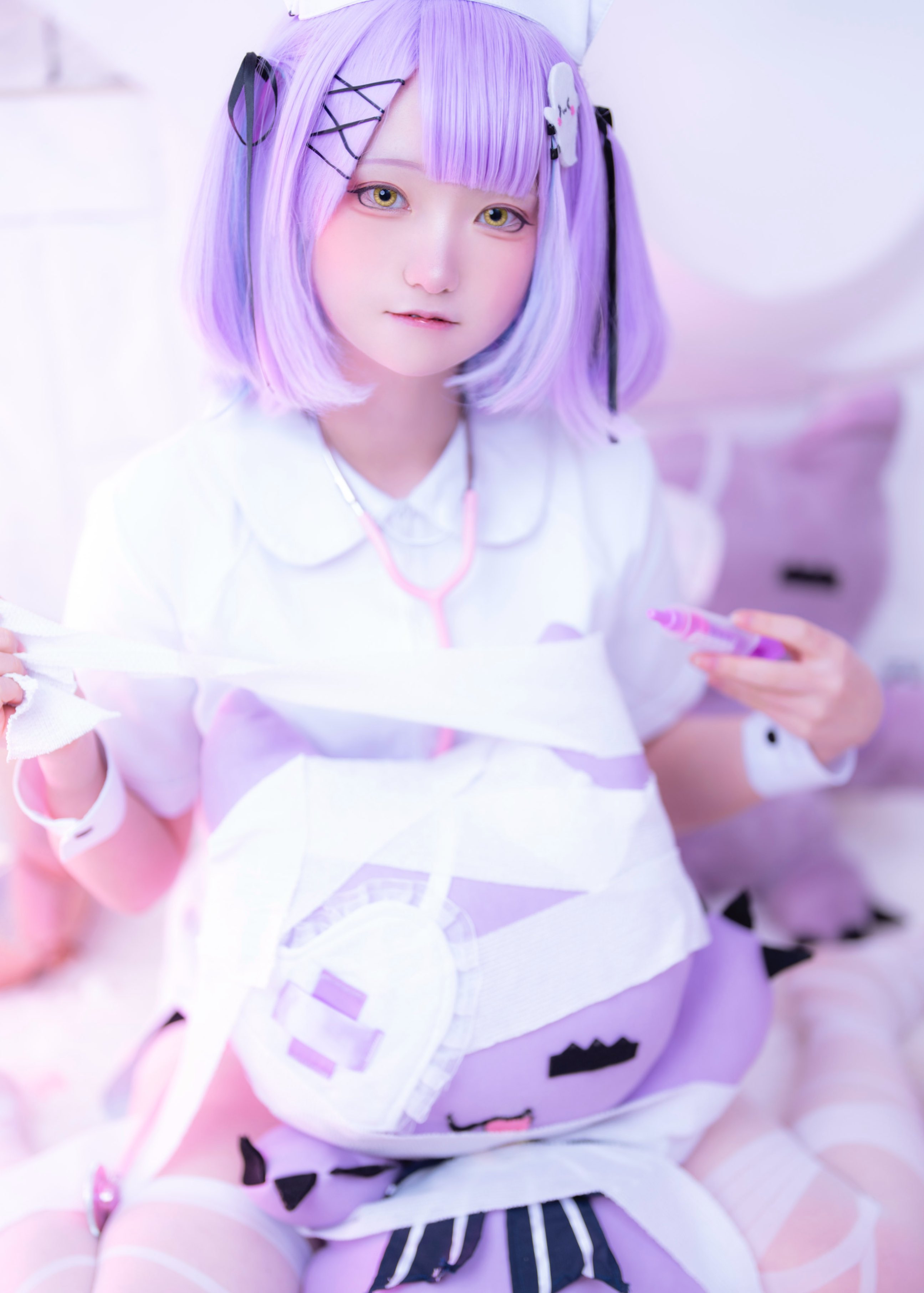 ぶいすぽっ！紫宮るな　コスプレ　ゲーミング衣装 ぶいすぽっ！ 紫宮るな 新衣装 コスプレ 髪飾り - メルカリ