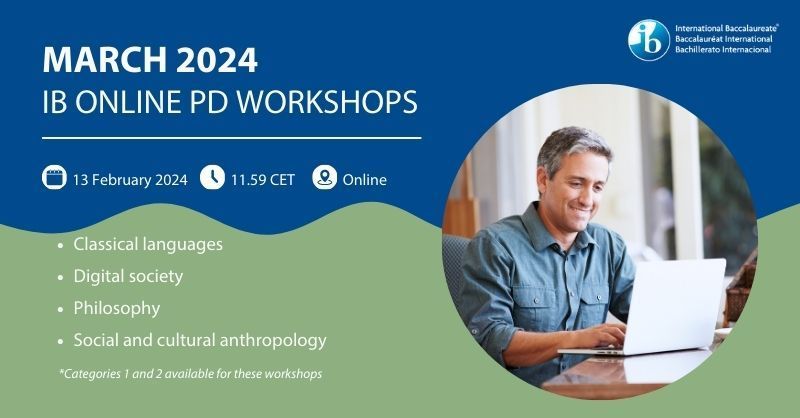 Dive into our wide range of DP Cat 1 and 2 workshops this March! Enhance your understanding of classical languages and philosophy. Explore the realms of the digital society and socio-cultural anthropology. Registration closes soon, join us today >> bit.ly/4brmx1s