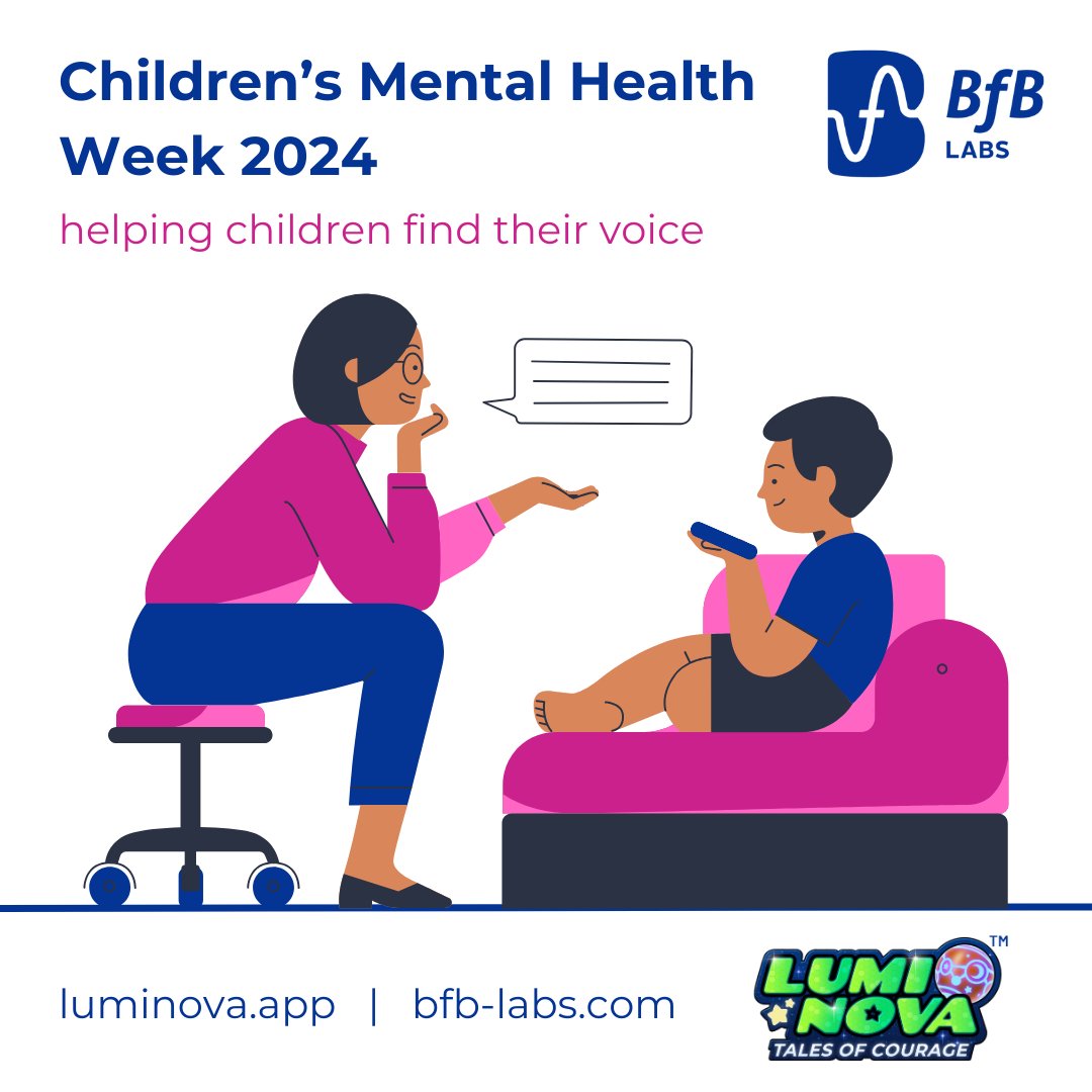 This year's theme for #childrensmentalhealthweek is 'my voice matters'. At @BfB_Labs, we create fun digital therapeutics, supporting #CYPs to learn lifelong skills, gain understanding, and talk about they struggles. Help us give our Youth a voice. bfb-labs.com