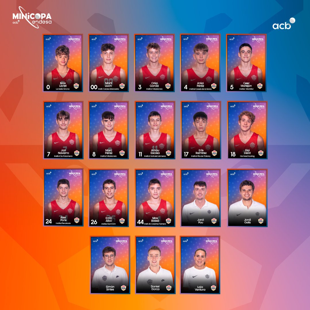 ¡Conocemos a la plantilla del <a href="/BasquetGirona/">Bàsquet Girona</a> que jugará la #MinicopaEndesa Málaga 2024!

🏀 Partidos:
🆚 <a href="/valenciabasket/">Valencia Basket Club</a> 
🆚 <a href="/casademontBZ/">Casademont Zaragoza</a> 
🆚 <a href="/FCBbasket/">Barça Basket</a> 

🗓️ 14 al 18 de febrero
📍 Pabellón José Luis Pérez Canca, en la Ciudad Deportiva Javier Imbroda