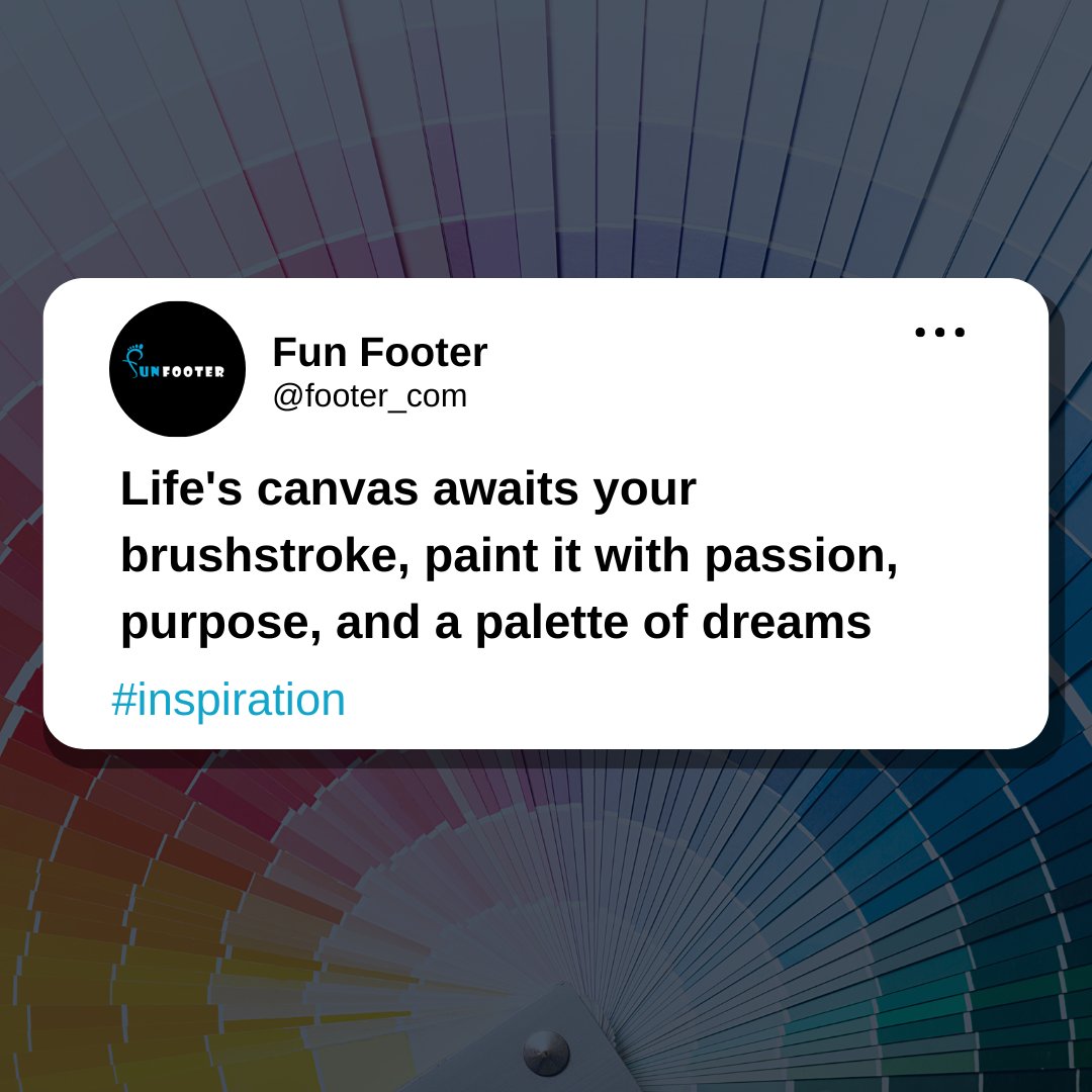 footer_com's tweet photo. Unleash your creativity and let the colors of your imagination run wild! 🚀

#funfooter #PositiveMindset #MotivationalQuotes https://t.co/4uV9TnEkFT