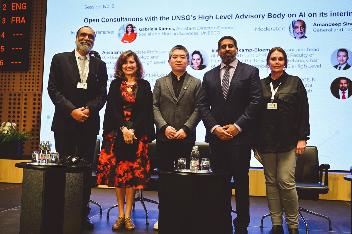 Our work the @UN #AI Advisory Body is triggering a debate centred on ethics and humanity to steer #AI for the common good! Thanks to @untechenvoy @gioasempre, @vilasdhar, @seysoosey, @yi_zeng, @EmmaR_Bloem, Arisa Ema & Craig Ramlal! un.org/en/ai-advisory…