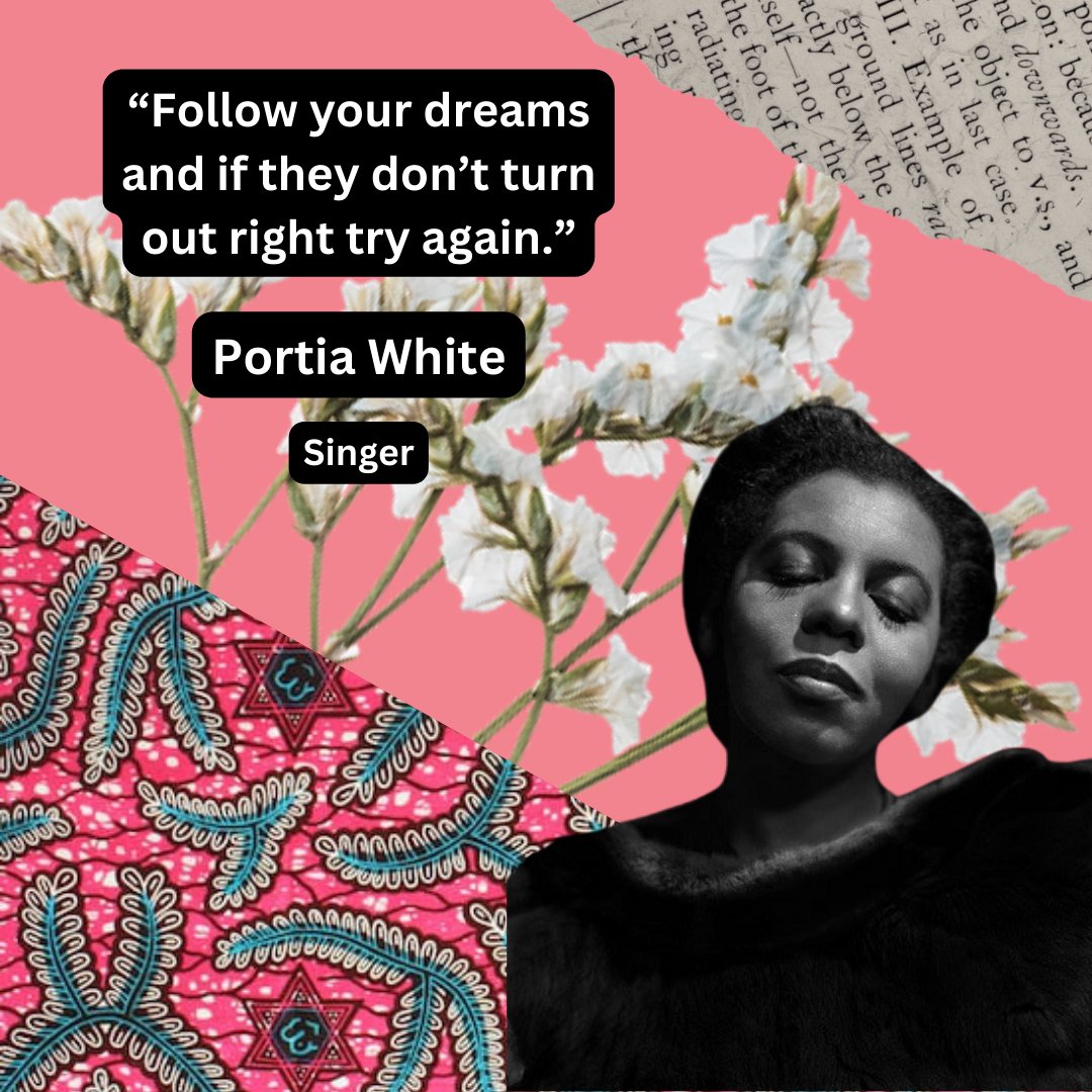 Day 6: 'Follow your dreams and if they don't turn out right try again.' - Portia White

#singer
#AHM2024
#blackhistory 
#blackcreators
