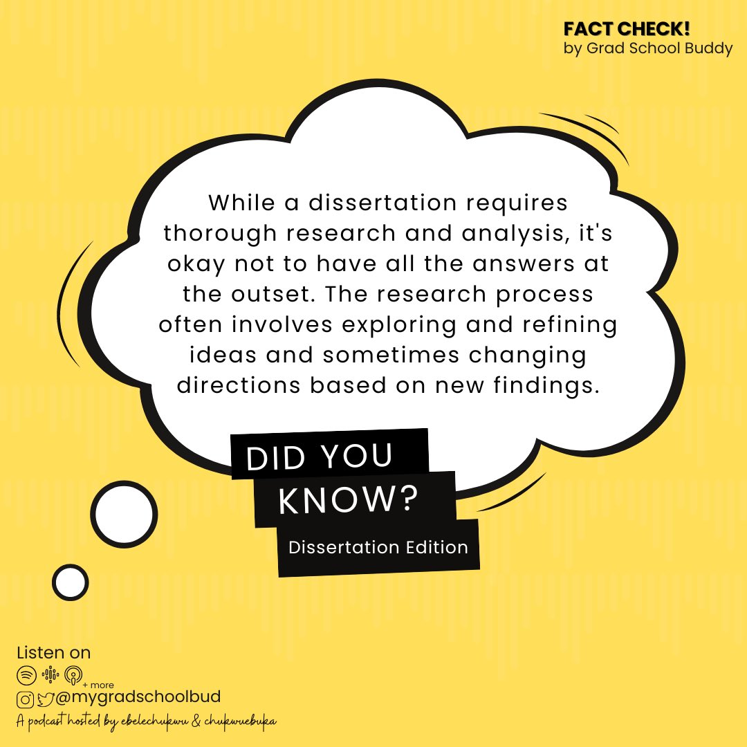 Did you know? Dissertation edition.

Click the link in our bio to listen to our latest podcast episode talking about the dissertation writing process😊

#dissertationwriting #didyouknow #gradschooldissertation