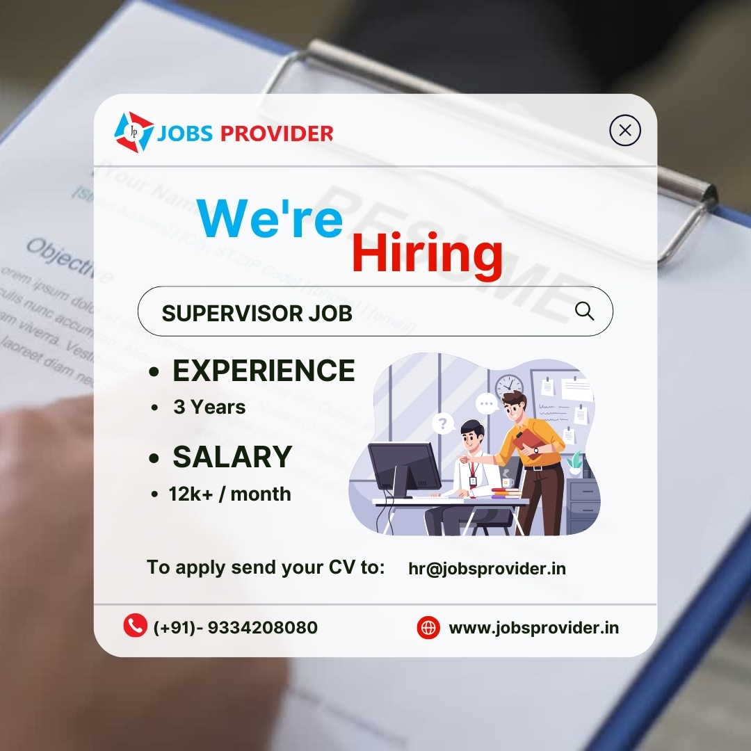 Elevate Your Career as a Supervisor! Jobs Provider in Patna is offering exciting opportunities for experienced professionals.
+91- 9334208080
jobsprovider.in
#supervisorjobs #JobsProvider #latestvacancy2024 #amirkhan #norafatehi #UCCBill #KhanZaadi𓃵 #OnePlus12 #Paytm