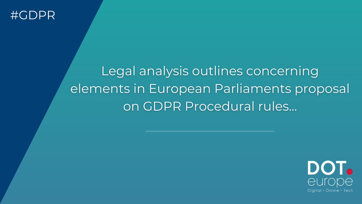 🚨#GDPR procedural rules: Legal analysis by @yann_padova reveals serious risks to fundamental rights in @Europarl_EN proposal. Urgent need for transparent dialogue. Ensure alignment with fundamental rights and GDPR principles. doteurope.eu/news/ep-gdpr-l…