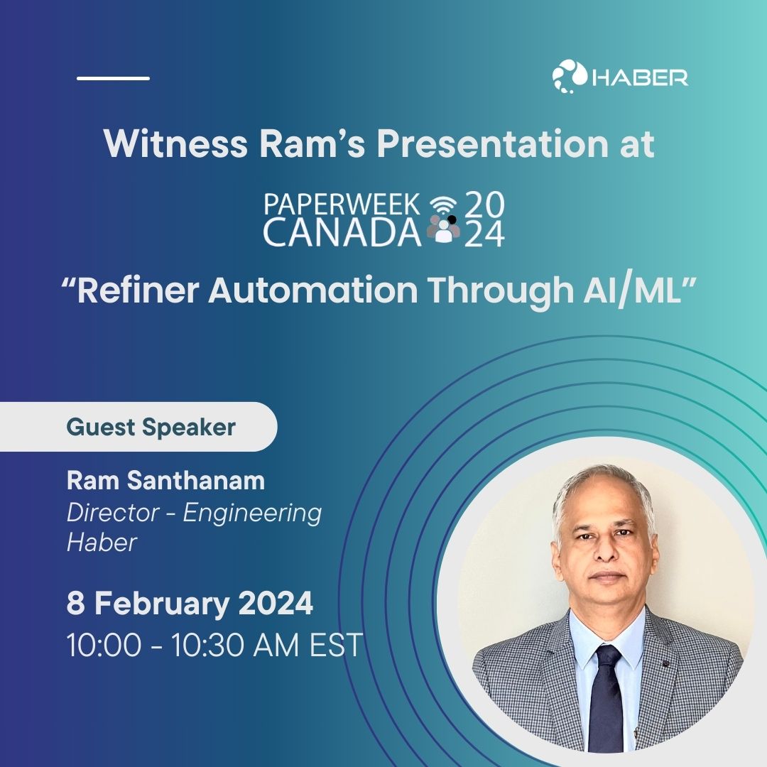 HABER_TECH's tweet photo. Save the date for Ram Santhanam's presentation at #PaperWeek Canada 2024!

Join us as he discusses "Refiner Automation Through AI/ML" and discover how #AI enhances production processes and product quality. 

See you there!

#PAPTAC #PaperWeekCanada #paperusa #refinermanagement https://t.co/vdCcwdzDSW