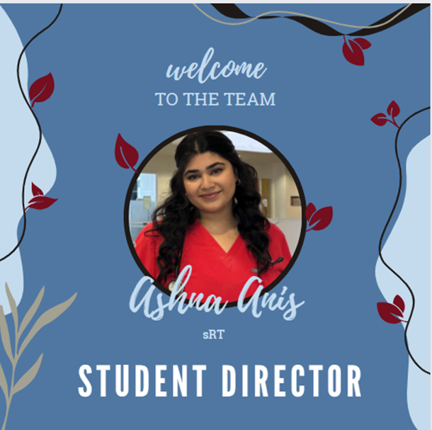 Ashna is currently completing her RT diploma at Conestoga. She is driven to enhance her skills + make a meaningful difference in the lives of those facing respiratory challenges. In her free time, Ashna enjoys reading, traveling, &amp; spending quality time with her friends + family.