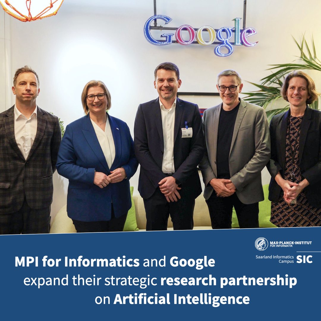 Just about one year after the start of the research partnership between the MPI for Informatics and @GoogleDE, the @VIACenterSB is being expanded to add a research area “Vision and Language Models (VLMs)” under the direction of Prof. Dr. Bernt Schiele. ➡️📚sic.link/viavlm