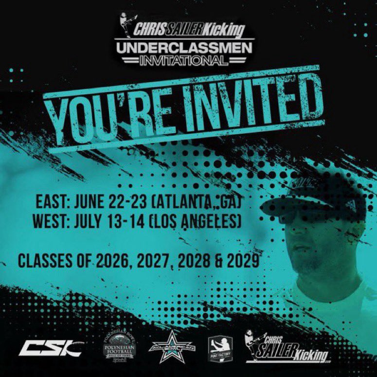 Chris Sailer Kicking (@chris_sailer) on Twitter photo <a href="/fujimode808/">Tyler Fujimoto</a> You’re officially invited to the 2024 Chris Sailer Kicking Underclassmen Invitational. Looking forward to watching you compete against the best in your class from all over America! Register ASAP at ChrisSailerKicking.com to secure your spot! <a href="/fujimode808/">Tyler Fujimoto</a> You’re officially invited to the 2024 Chris Sailer Kicking Underclassmen Invitational. Looking forward to watching you compete against the best in your class from all over America! Register ASAP at ChrisSailerKicking.com to secure your spot!