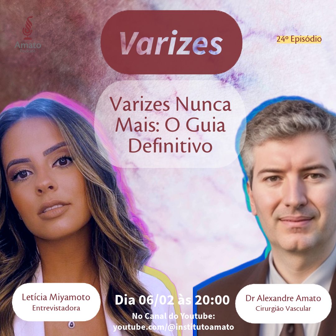AmatoClinic's tweet photo. 🌟 Não percam hoje (06/02) às 20h, um episódio imperdível do AmatoCast  ao vivo no canal do Instituto Amato no YouTube! 🎥 Nos vemos lá! #AmatoCast  #InstitutoAmato #Conhecimento #LiveYouTube https://t.co/vhO5pJkaqB https://t.co/heTSWMqTm7