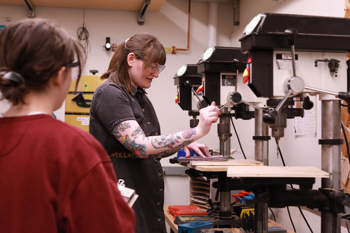 MITDesignAcad's tweet photo. Over a 2-day MAD IAP workshop led by @Projectmanus' Katherine Gilbreath, students learned introductory methods of bookbinding — Japanese stab binding + long stitch techniques, and a general overview of bookmaking practices. They walked away with 2 books they handmade themselves. https://t.co/oP1NvQdzCl