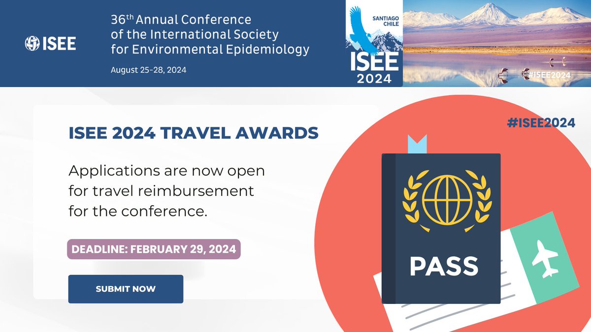 Exciting news for #ISEE2024 attendees! Introducing the ISEE Travel Awards – your chance to offset travel expenses and join us in Santiago! Hurry, spaces are limited and rules apply. Find out more and apply via our website. 🌍 bit.ly/49k7mFu