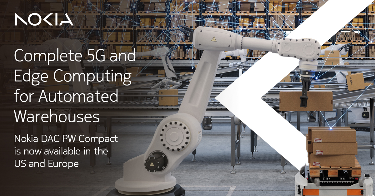 Size doesn't limit excellence. We've scaled down our #privatewireless tech to fit your warehouse or micro-fulfillment center needs without skimping on performance.

#NokiaDAC PW Compact: Big power in a compact package!

Read more: nokia.ly/4buoESa