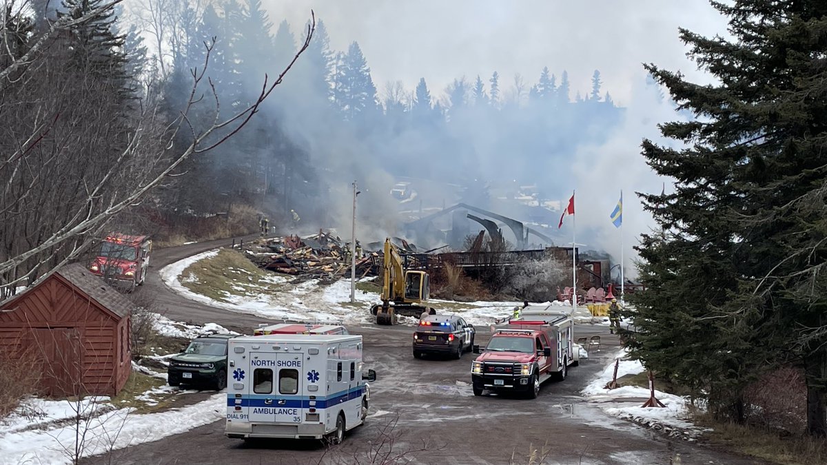 Nearly 11 hours after flames were reported here, there’s still some fire and smoke at the site of the Lutsen Resort. Memories are pouring out across social media, with people describing it as losing an old friend.