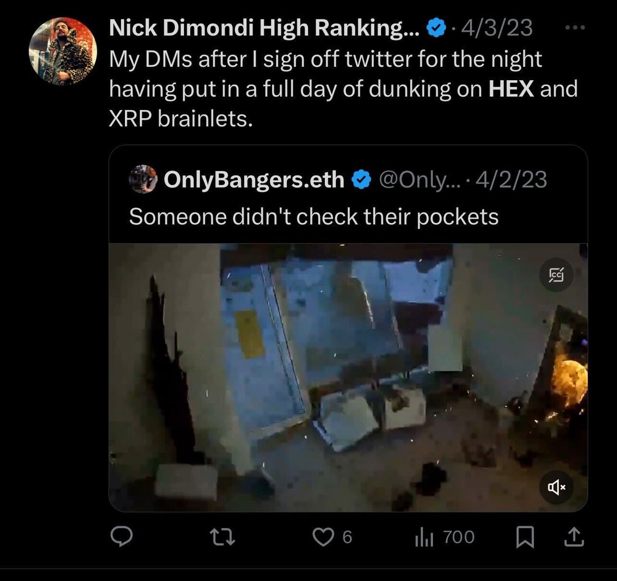 Dear $HEX &amp; $PLS Community,

I would like to submit exhibits A thru C of how I was handcuffed at @hitnetwork_ from making $HEX content.

This is <a href="/NickDimondi/">Nick Dimondi</a>, the Head of Content at BitBiy Crypto/Hit Network. He determined the schedule and what we talked about.