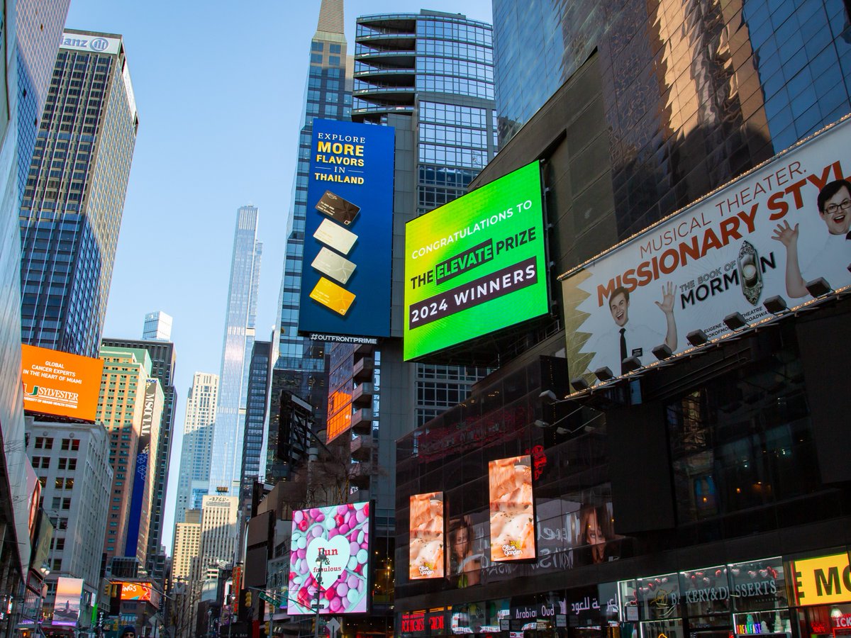 What a moment! Our 2024 Elevate Prize winners are working to #MakeGoodFamous, and getting the recognition they deserve with a billboard in Times Square! 

#NYC #TimesSquare #NonprofitLeaders