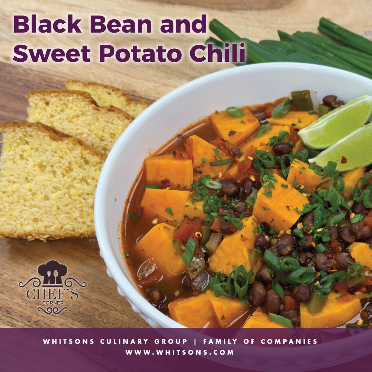This hearty, plant-based chili is sure to warm you up on the chilliest of winter days while its colorful ingredients will have you looking forward to the springtime. Get the recipe: whitsons.com/communication/…